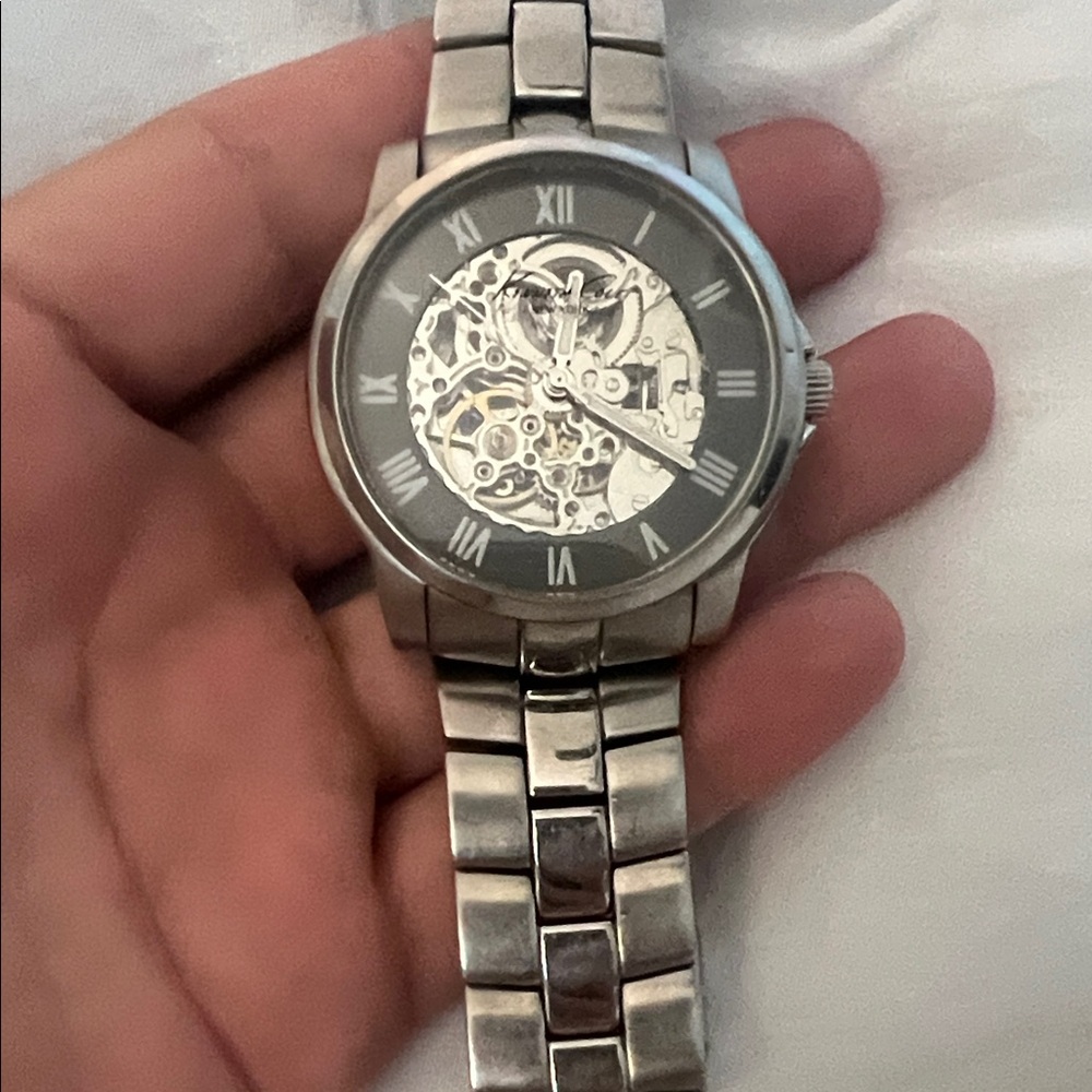 Kenneth Cole New York Silver Skeleton Watch